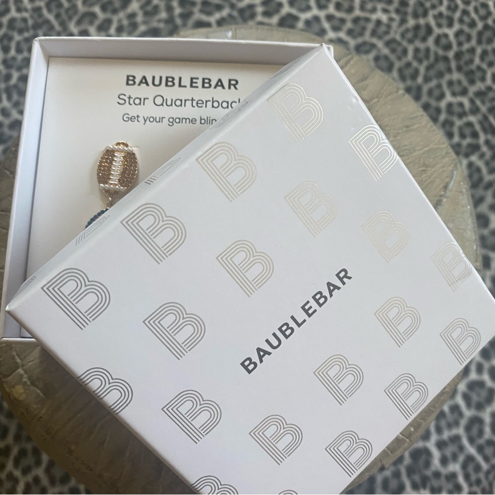 BaubleBar Gold Football Helmet Drop Earrings NWT - Picture 5 of 5